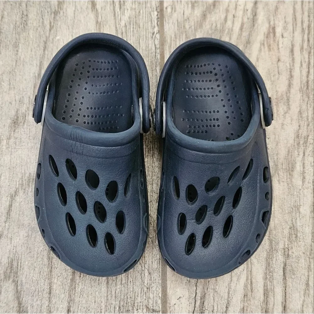 Toddler Kids Classic Clogs Navy Blue Size 4-5